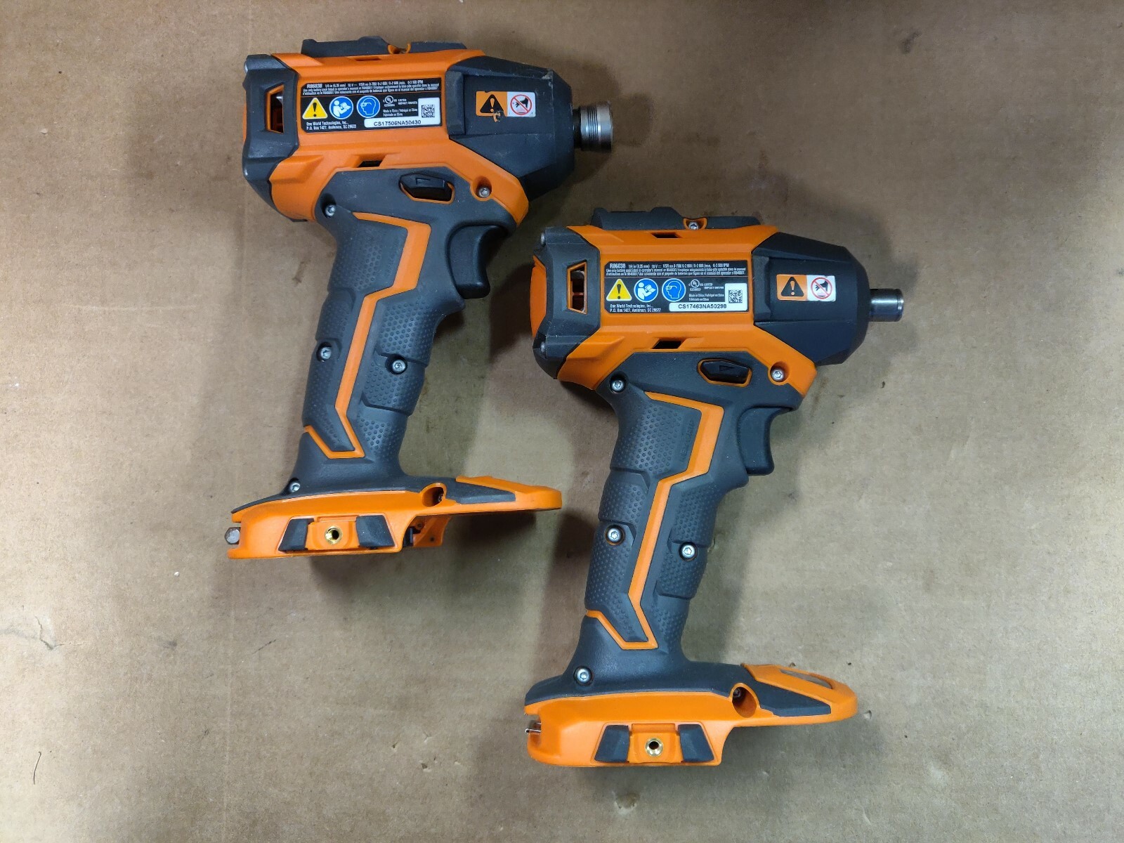 Two Ridgid R86038 GEN5X BRUSHLESS Impact Driver FOR PARTS REPAIR NOT WORKING