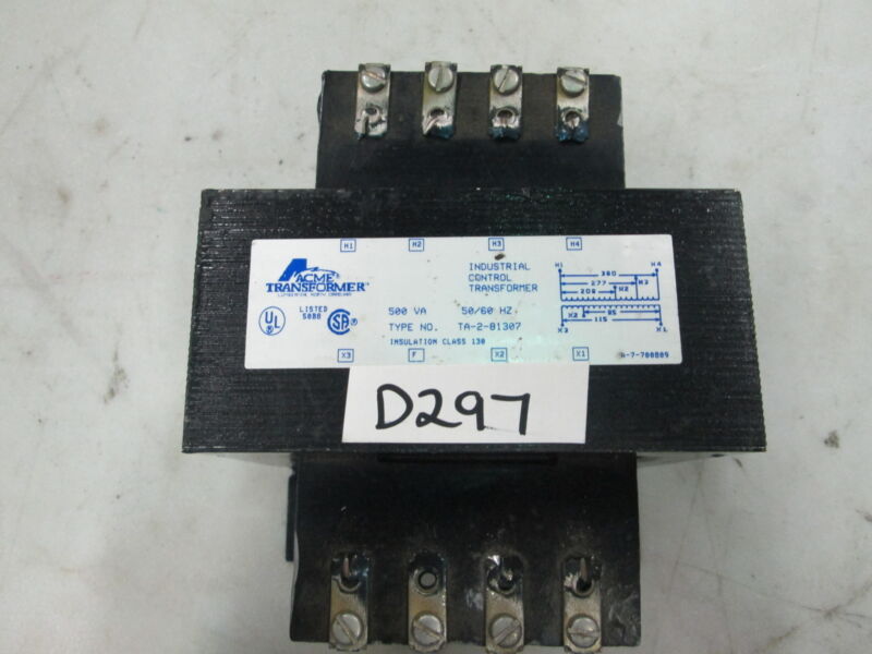 Acme Industrial Control Transformer 500 Va 50/60 Hz Type: Ta-2-81307  (used)
