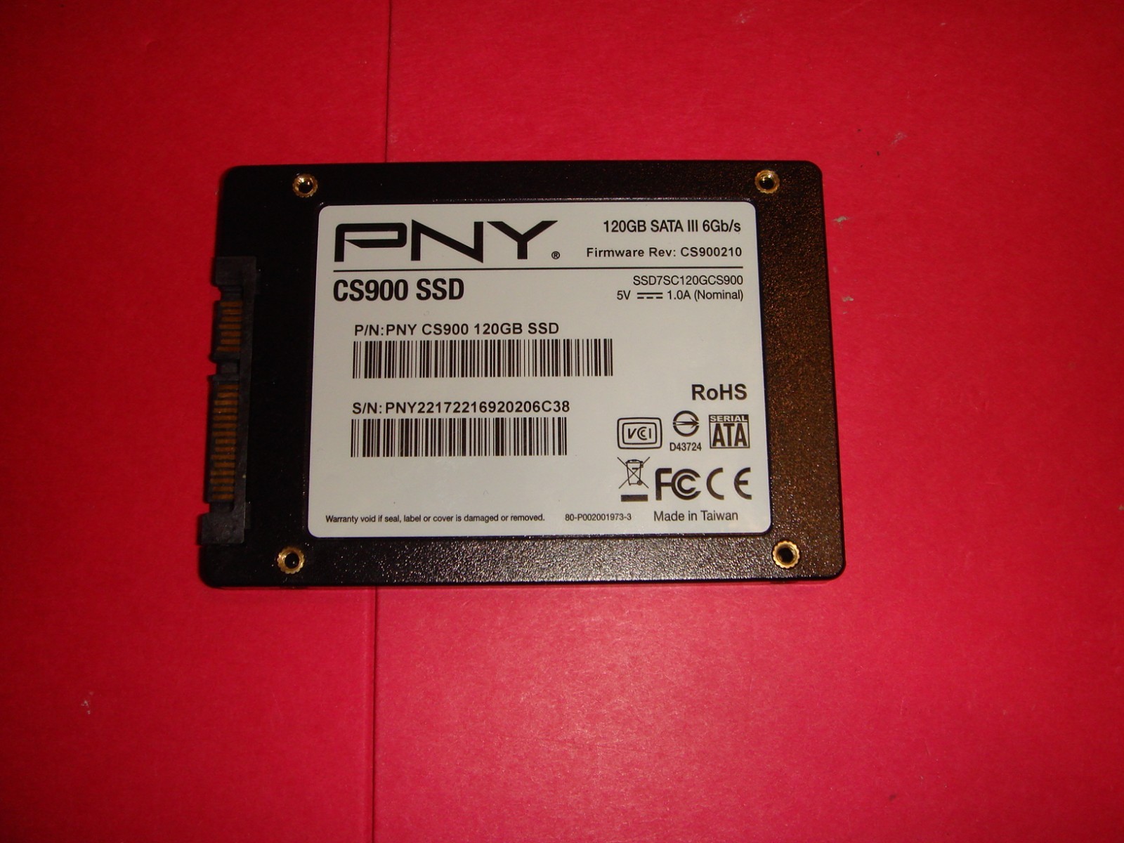 PNY 120GB Internal Solid State Drive (SSD) 2.5” Sata III CS900 SSD7CS900-120-RB