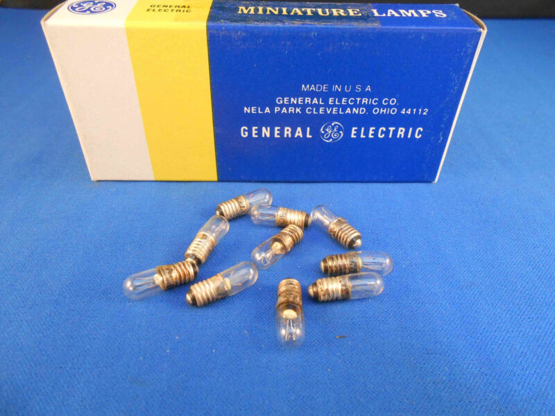  378 Box Of 10 G.e. Clear Miniature Lamps 6.300v/1.260w  T-1 3/4  New Old Stock