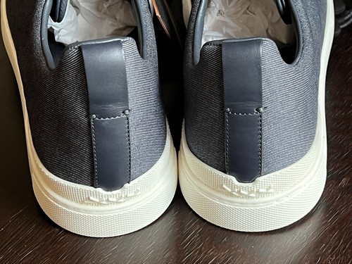 Pre-owned Ermenegildo Zegna Zegna Navy Blue Usetheexisting™denim Triple Stitch Sneakers Us 12 Uk 11 Eu 45