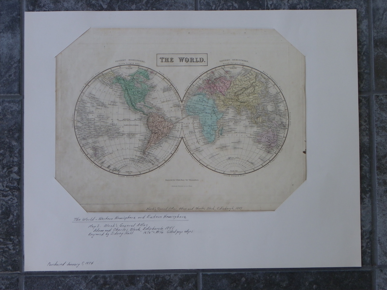 1851 Map Of The World-