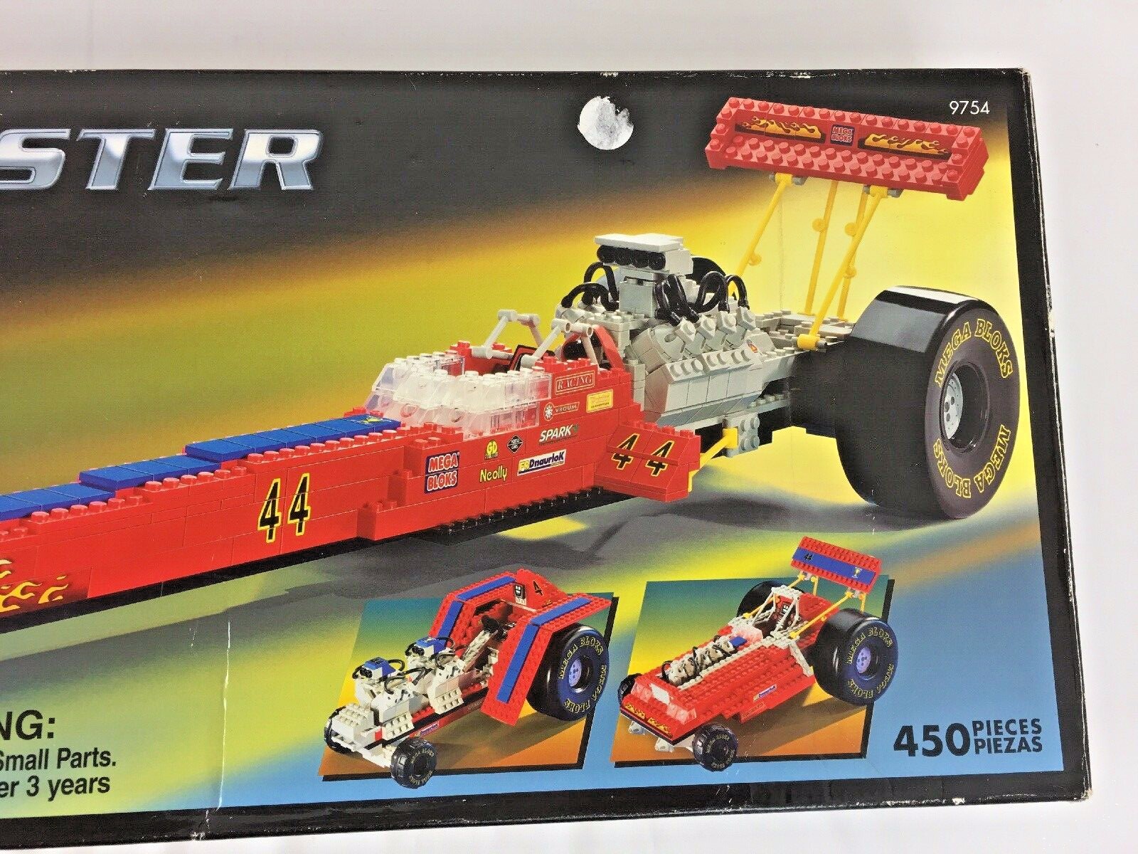 Mega Bloks Dragster Model Directions Building Blocks 9754 Box Pro Builder Series