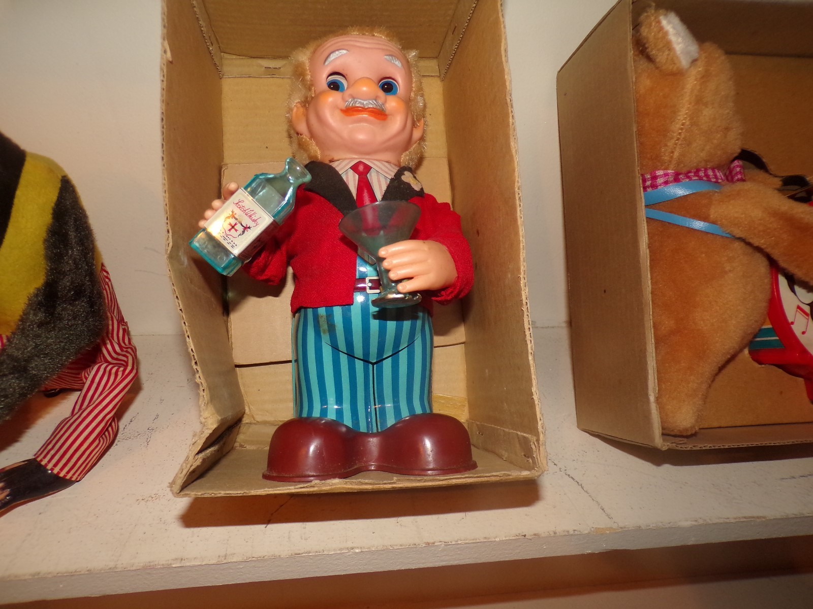 3 vintage battery operated musical tin toys with original boxes ESTATE FIND!!!