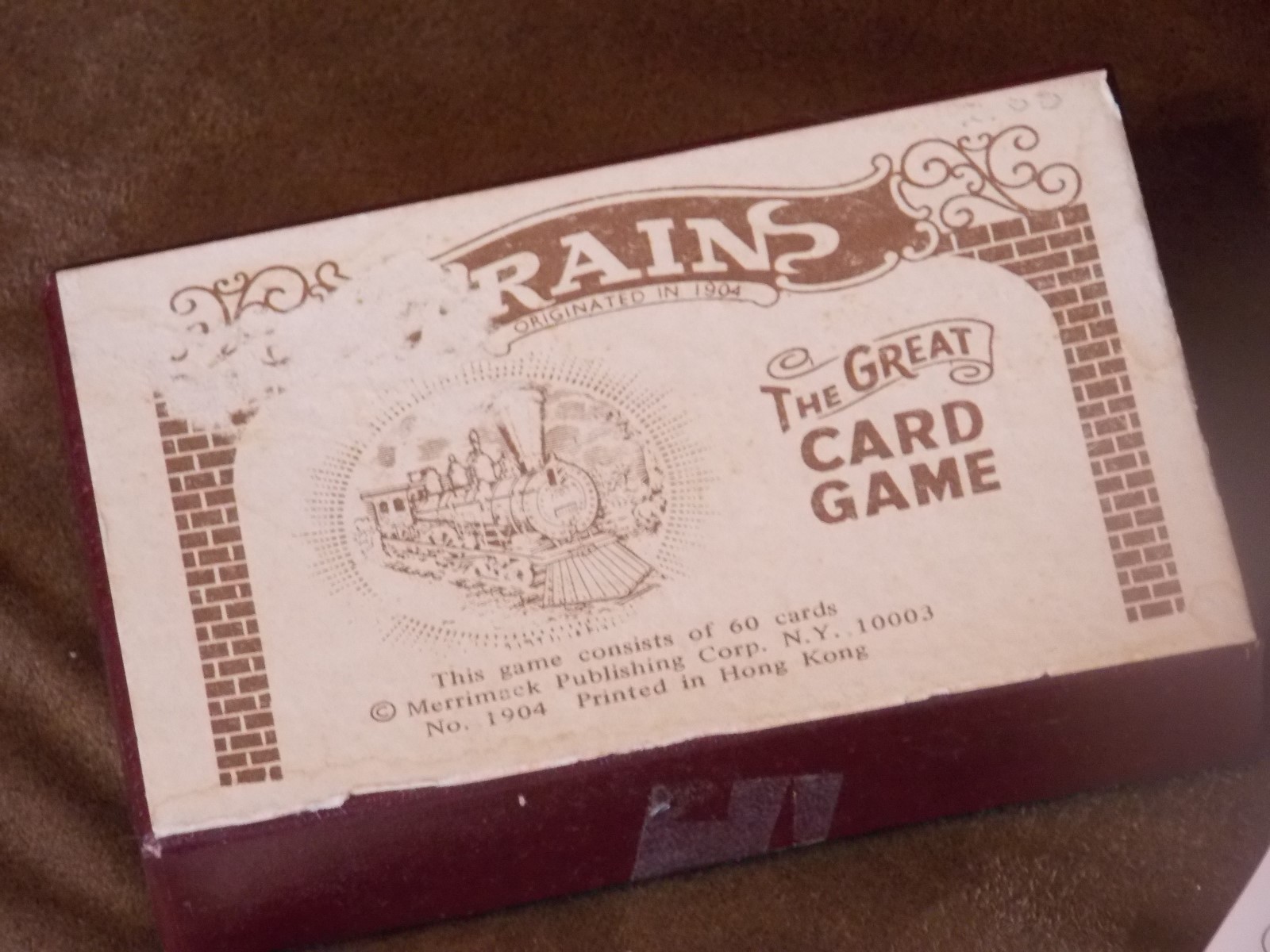 Vintage The Great Card Game Trains No. 1904 REPLICA Box & Instructions Complete