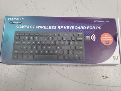 Macally Compact Wireless RF Keyboard for PC New/Open Box
