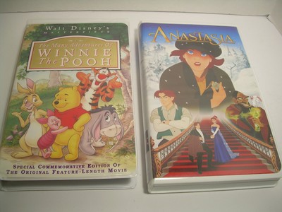 Disney Lot of 6 VHS Movies Anastasia  Gordy  Aristocats  Aladdin  Oliver etc