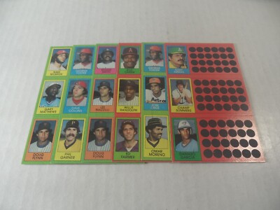 5A-5 1981 Topps Scratch-Off baseball cards unscratched 3 card panel X6 panels
