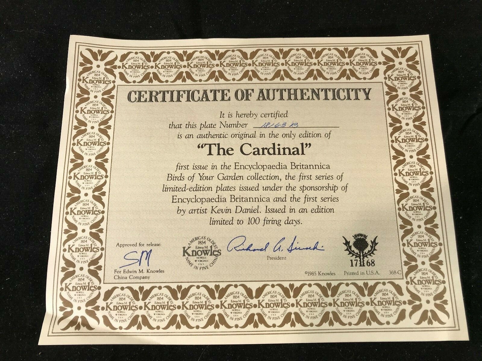 Knowles Encyclopaedia Britannica Birds of Your Garden THE CARDINAL