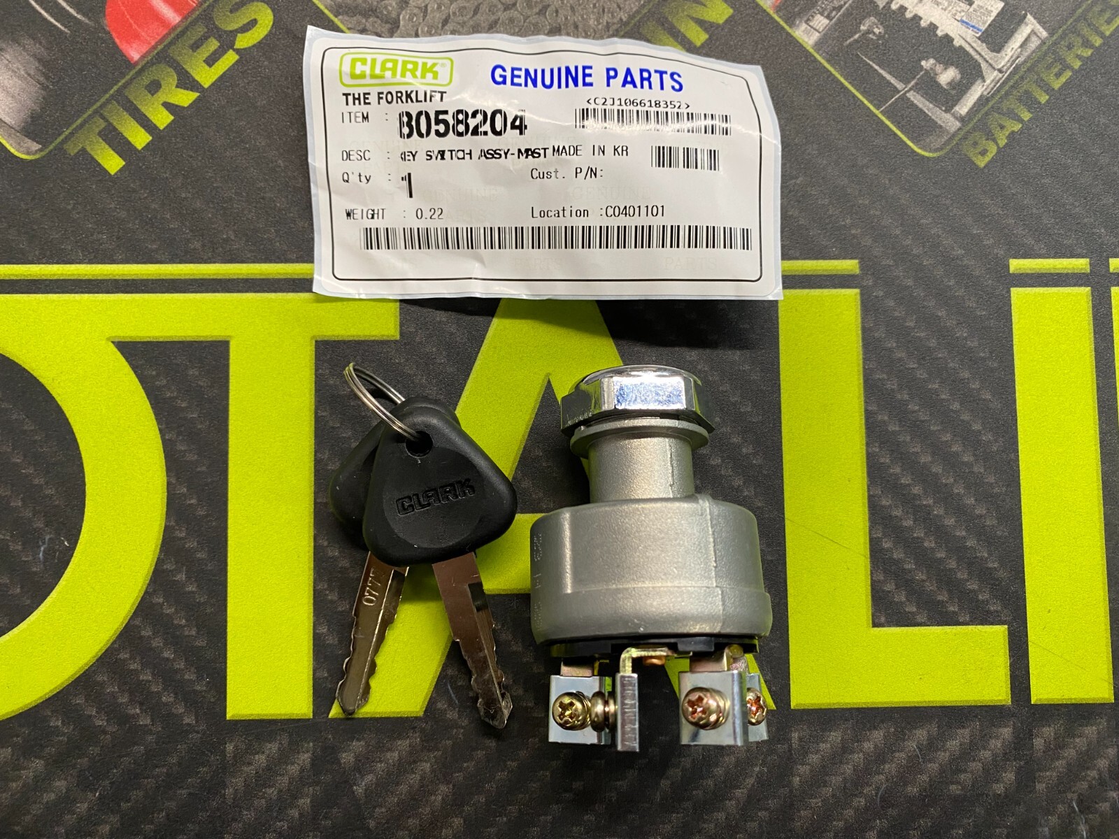 CLARK Forklift Ignition Switch Assembly with Two Keys (0777