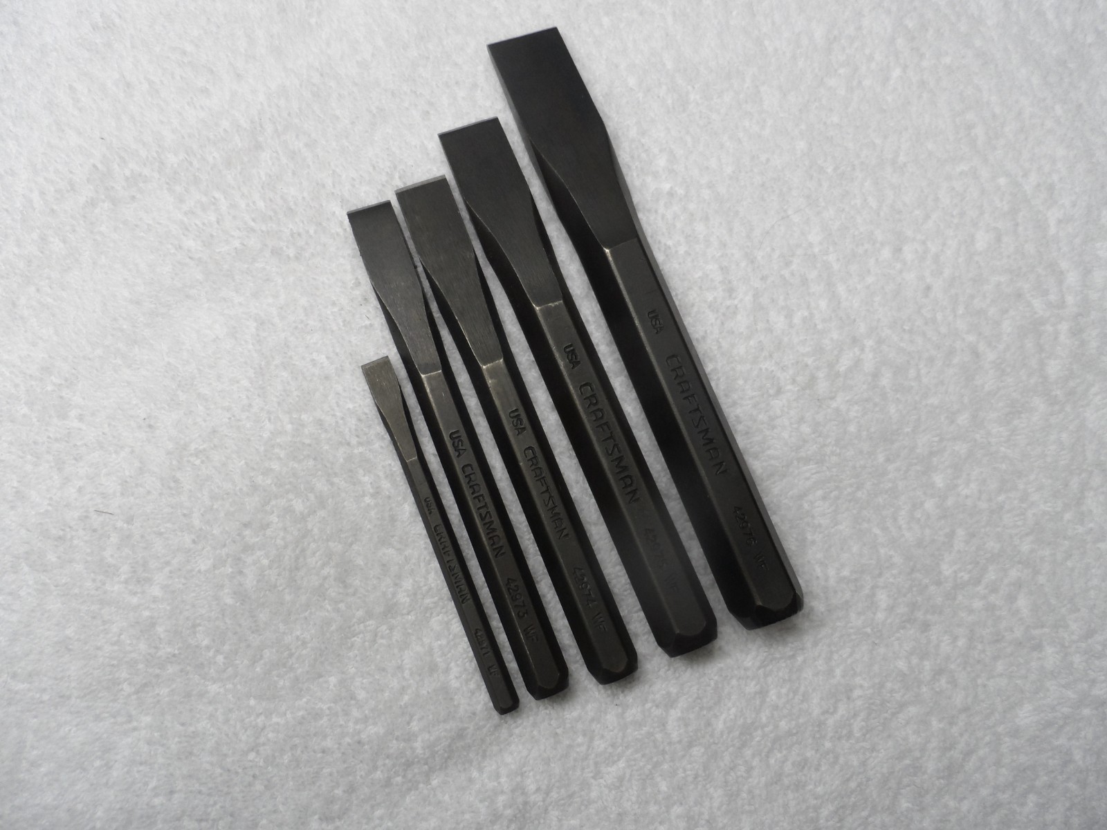 Craftsman Chisel Set, Made In Usa (p/n 42971, 42973 To 42976) 5 Pcs