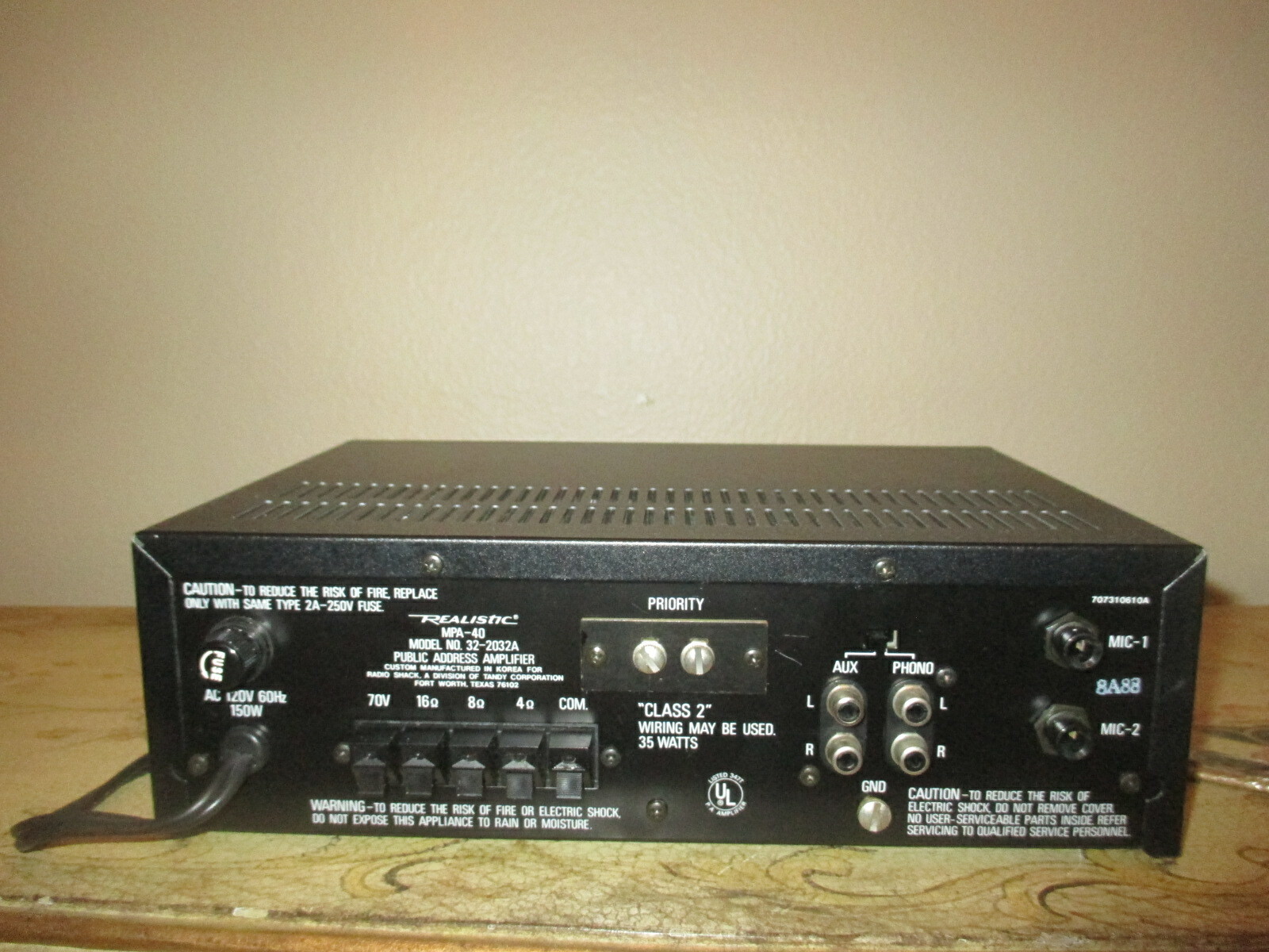 REALISTIC MPA-40 P.A. AMPLIFIER