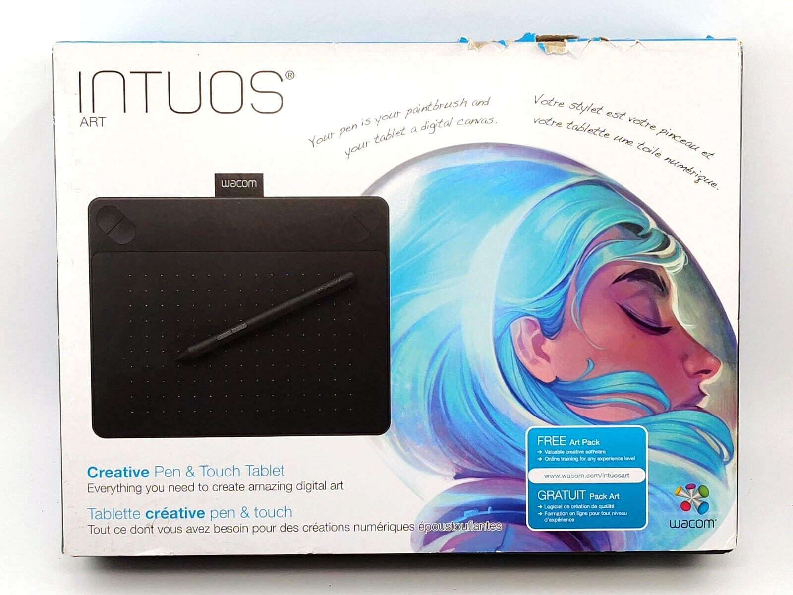 OPEN BOX Wacom Black Small Intuos Digital Art Creative Pen