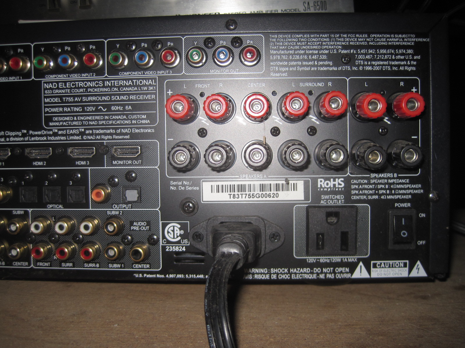 NAD T 755 AV Surround Sound Receiver HDMI Home Stereo Theater AM FM Audiophile $