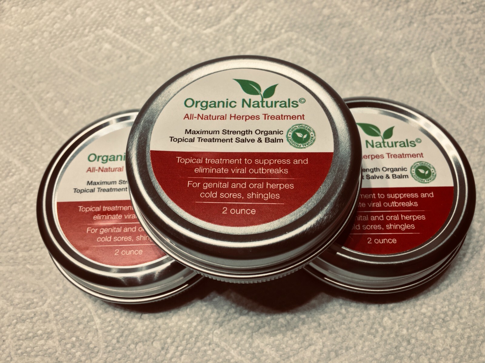 All-Natural Herpes Topical Treatment Salve/Lotion - by Organic Naturals