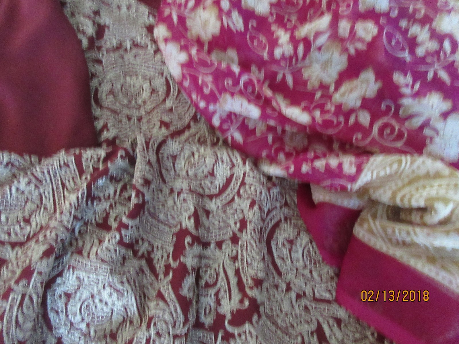 brandnew  xL 3 piece stiched maroon linnin kameez dup salwar  with embriodery on