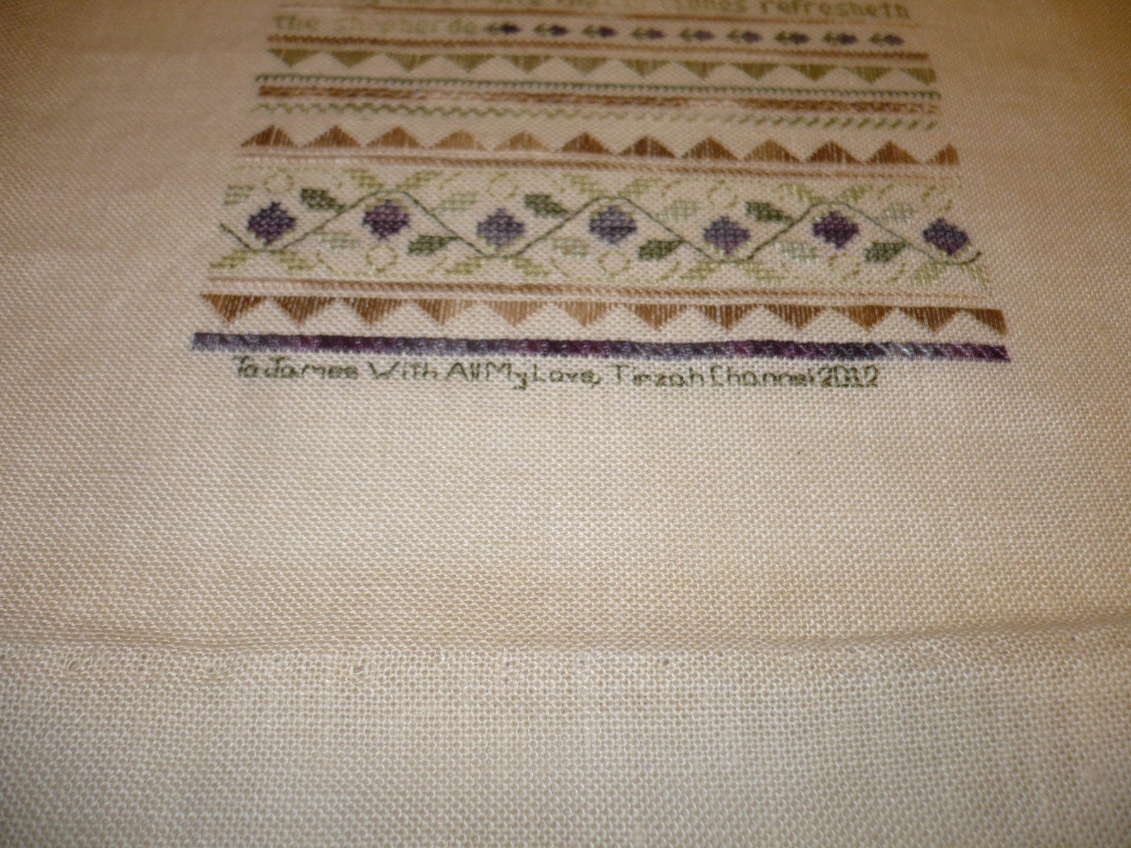 SHEPHERD Finished Completed Handmade Hand Made Cross Stitch Picture