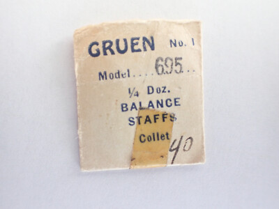 TWO PARTS GRUEN MODEL 695  Watch Movement Balance Staffs Part #1