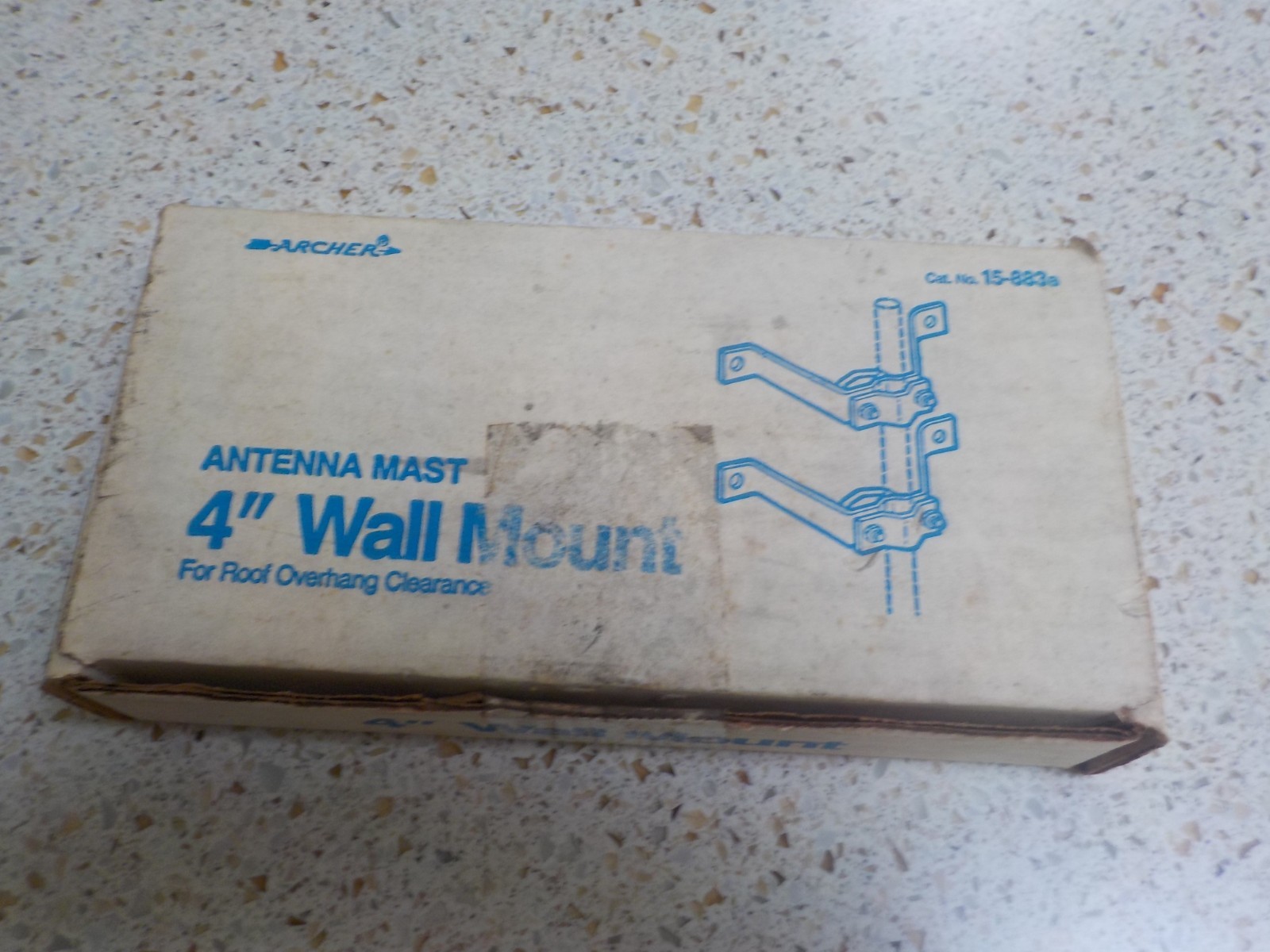 Archer Antenna Mast 4 inch wall mount for roof overhang new old stock