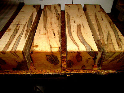 FOUR (4) KILN DRIED AMBROSIA MAPLE TURNING BLOCKS LUMBER WOOD 3" X 3" X 12"