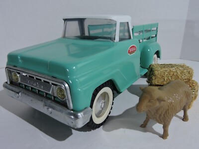 1965-7 VTG Tonka Stepside Stakeside PU Green & White wWW Tires RESTORED EXC COND
