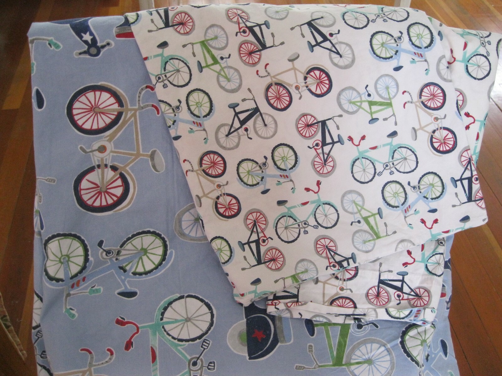 DUVET SUMMER BIKES - F -Q W 2 PILLOW CASES - POTTERY BARN -EX