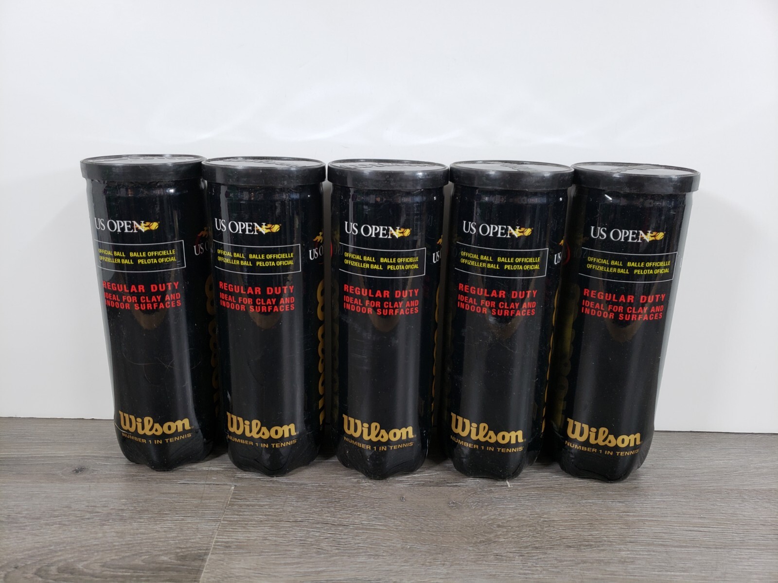 NEW LOT OF 5 CANISTERS Wilson US Open Regular Duty Tennis Balls 5 CANS