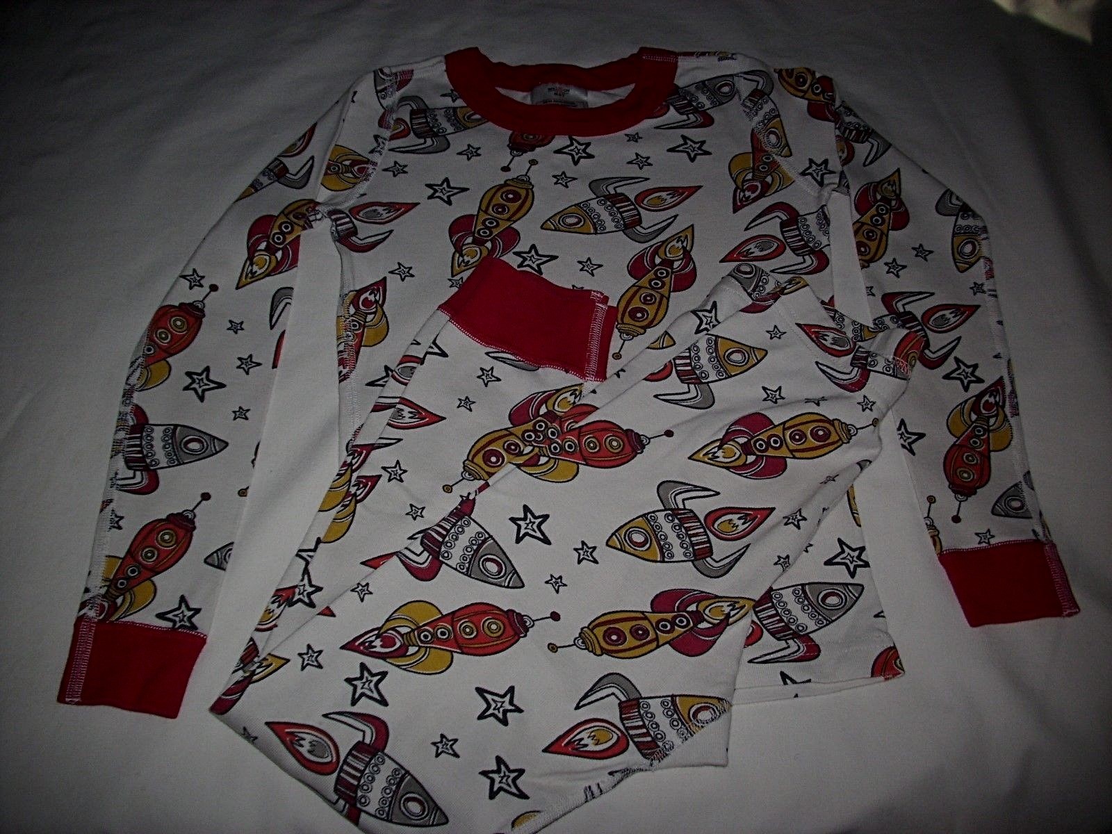 EUC Hanna Andersson Boy STAR WARS “SPACE SHIPS” Long john Pajamas Size 140 (10)