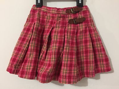 Lands' End Cotton Skorts Fuchsia, Pink, Green & Yellow Plaid Size S