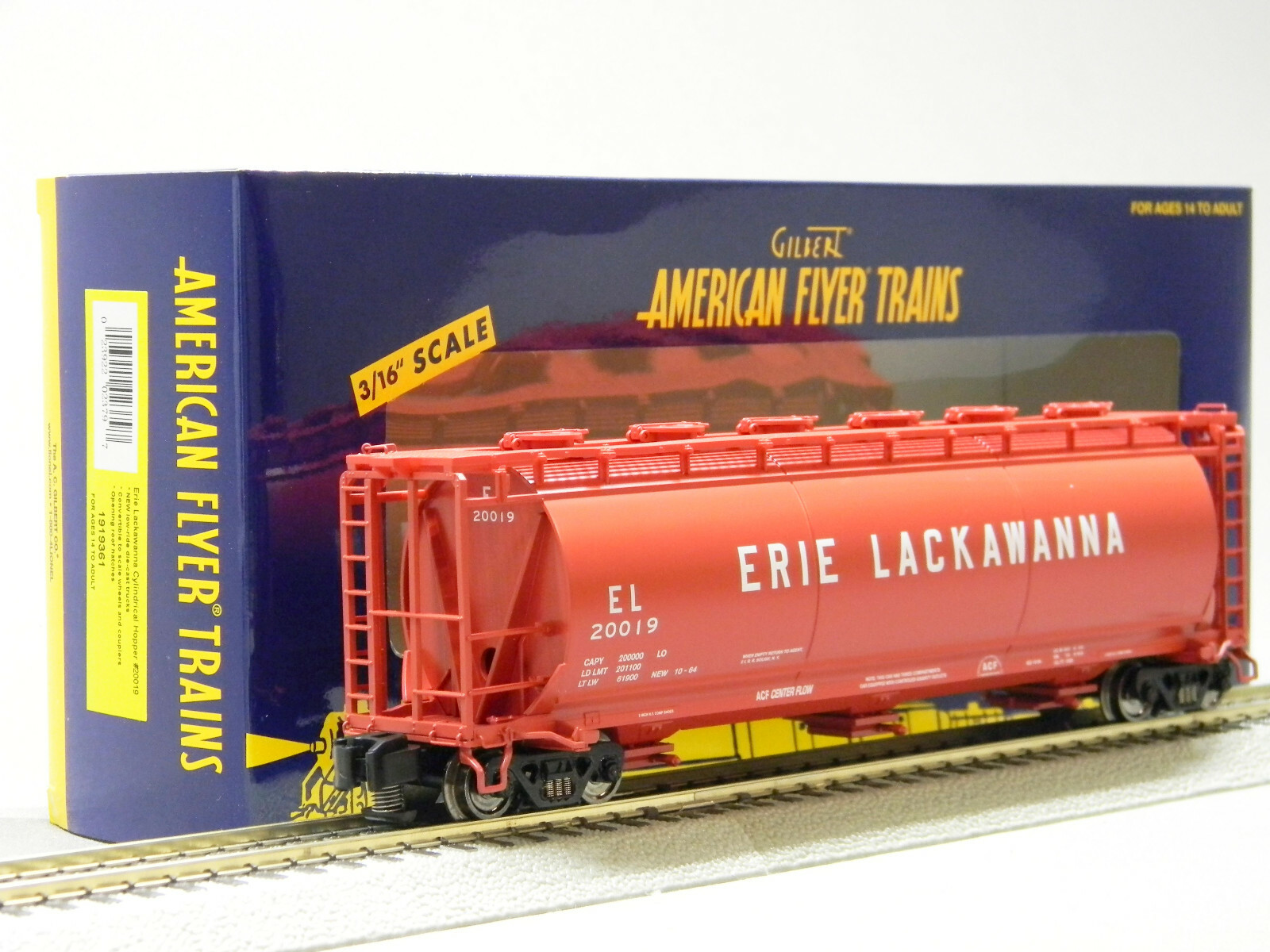 LIONEL AMERICAN FLYER ERIE LACKAWANNA CYL HOPPER #20019 S GAUGE