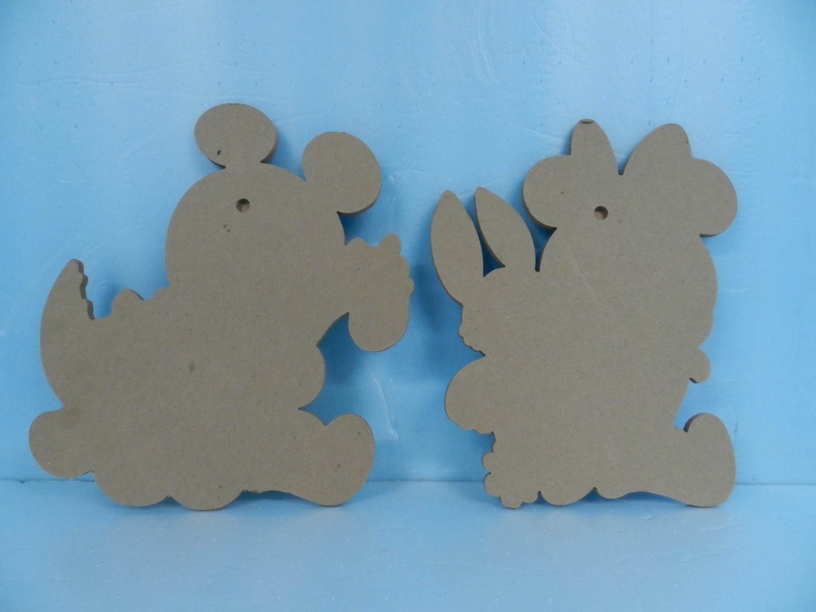 RARE VTG Mid-Century Disney MICKEY & dinosaur & MINNIE Cardboard Wall Plaques
