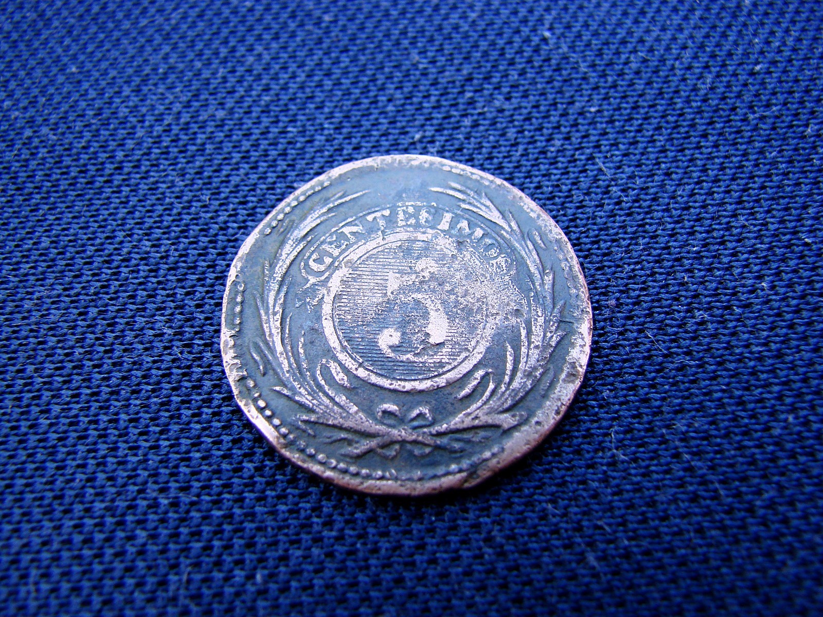 RARE COIN URUGUAY 5 CENTESIMOS 1855 CINQUIÑO MONTEVIDEO MINT