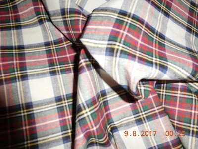 SCALAMANDE VINTAGE SCOTTISH PLAID CHECKER JACQUARD  1 YARDS