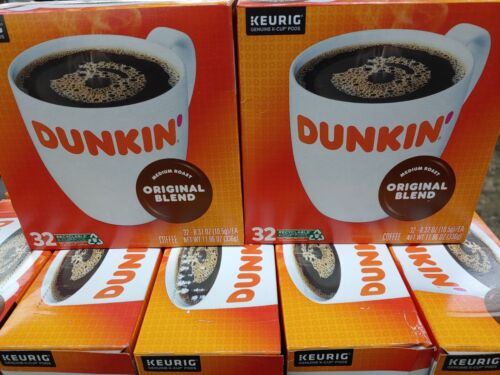 New! 2 Dunkin' Donuts Coffee 32 Ct. K-Cups Original Blend Keurig Medium Roast