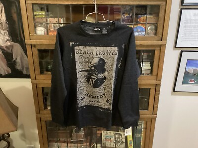 NIP THE BLACK CROWES Black L/S Remedy Crow Crew 60/40 Sweatshirt SZ XL - Cool