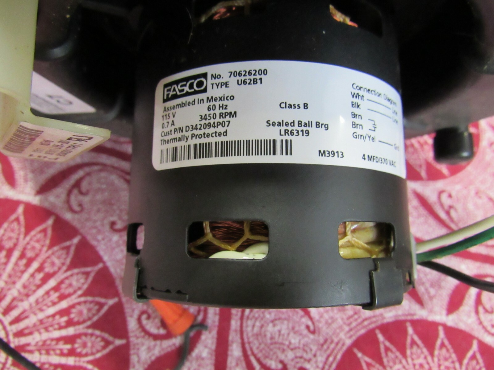 OEM Trane American Standard Inducer Motor 70626200  D342094P07  LR6319