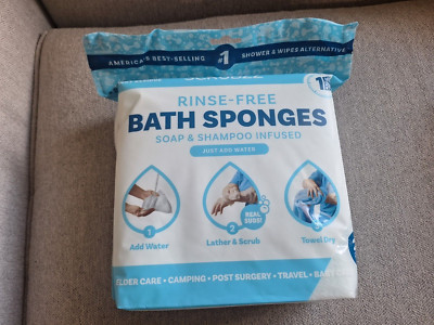 Scrubzz Rinse Free Bath Sponges 25 Pack Bath Alternative Just Add Water