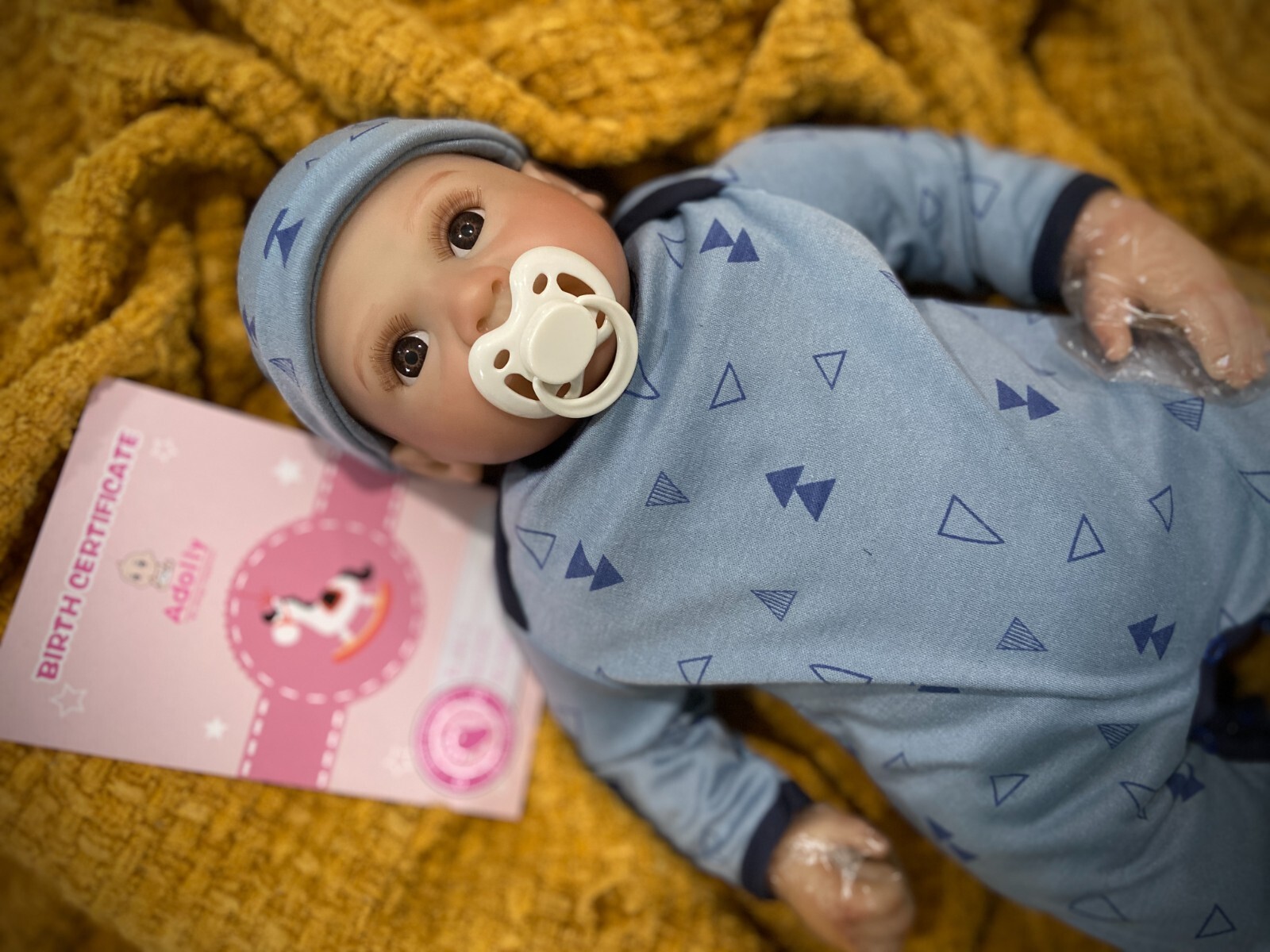 NIB Therapeutic Lifelike Baby Boy Doll, Adolly, 20 Inches, Includes Accessories