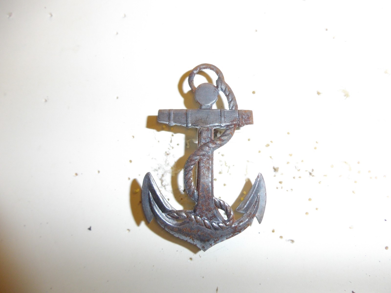 a0381  WW 1-2 French Navy colonial helmet plate Adrian Truppe De Marine GD9