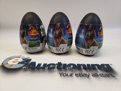 (3) Jurassic World DOMINION Edition Dino in Glow in the Dark Slime Mystery Egg