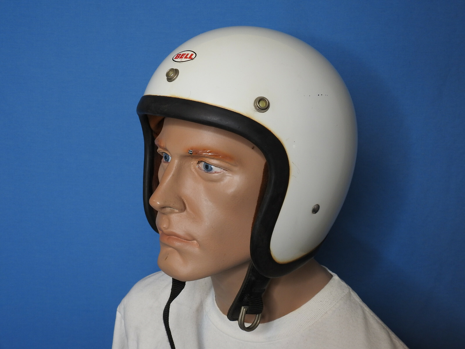 Rare! Vintage Original 1968 Bell RT White Helmet Toptex 500TX Hot Rod