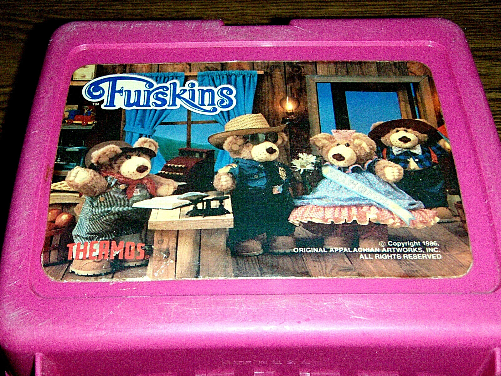 Vintage Furskins Lunchbox, 1986, with Thermos