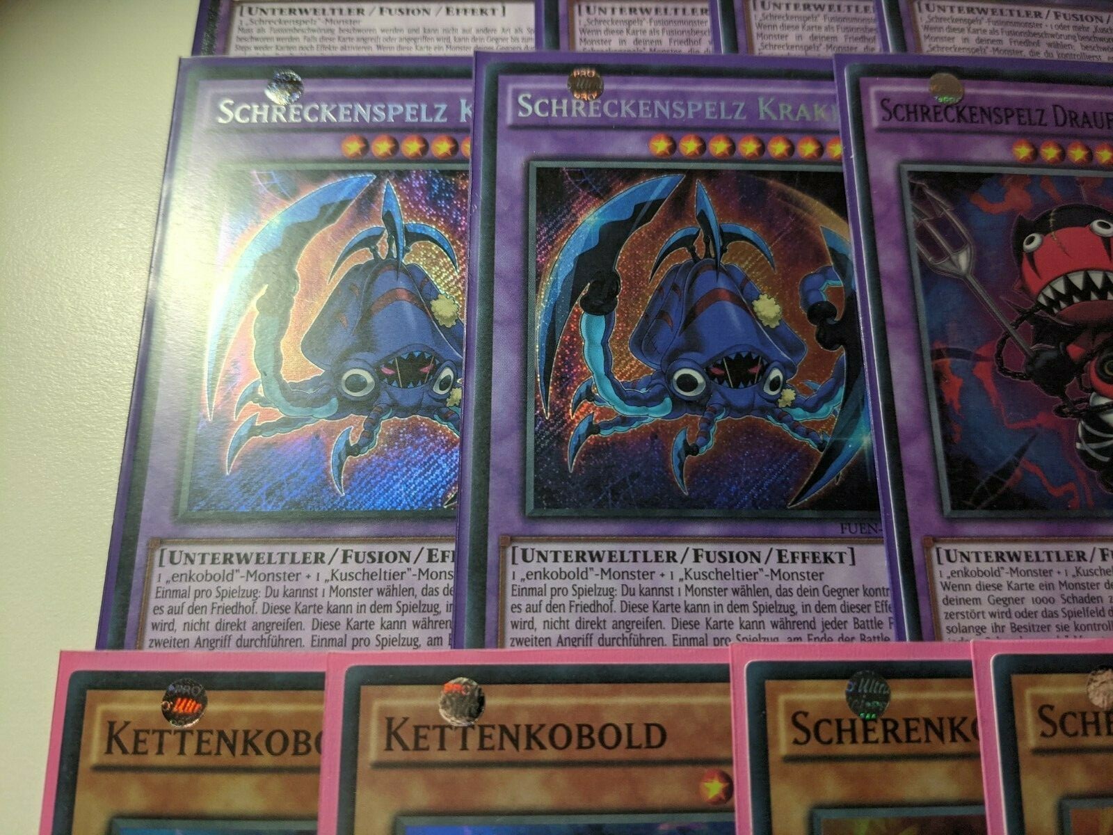 Yugioh KUSCHELTIER SCHRECKENSPELZ DECK (2x Krake Scharfzahn Wiedergeburt UVM)