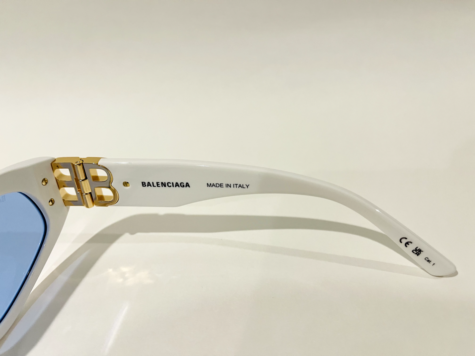 BALENCIAGA BALENCIAGA DYNASTY 0095 WHITE BLUE 004 FASHION BB LOGO NARROW SUNGLASSES BB0095S