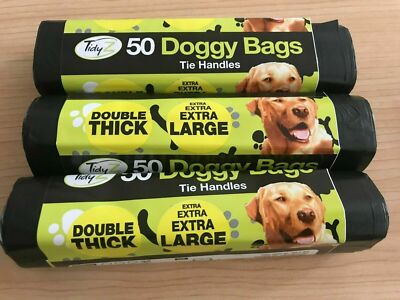 Dog Poo Bags Extra Strong Large Double Thick Dog Poop Tie Handles Doggy Bags