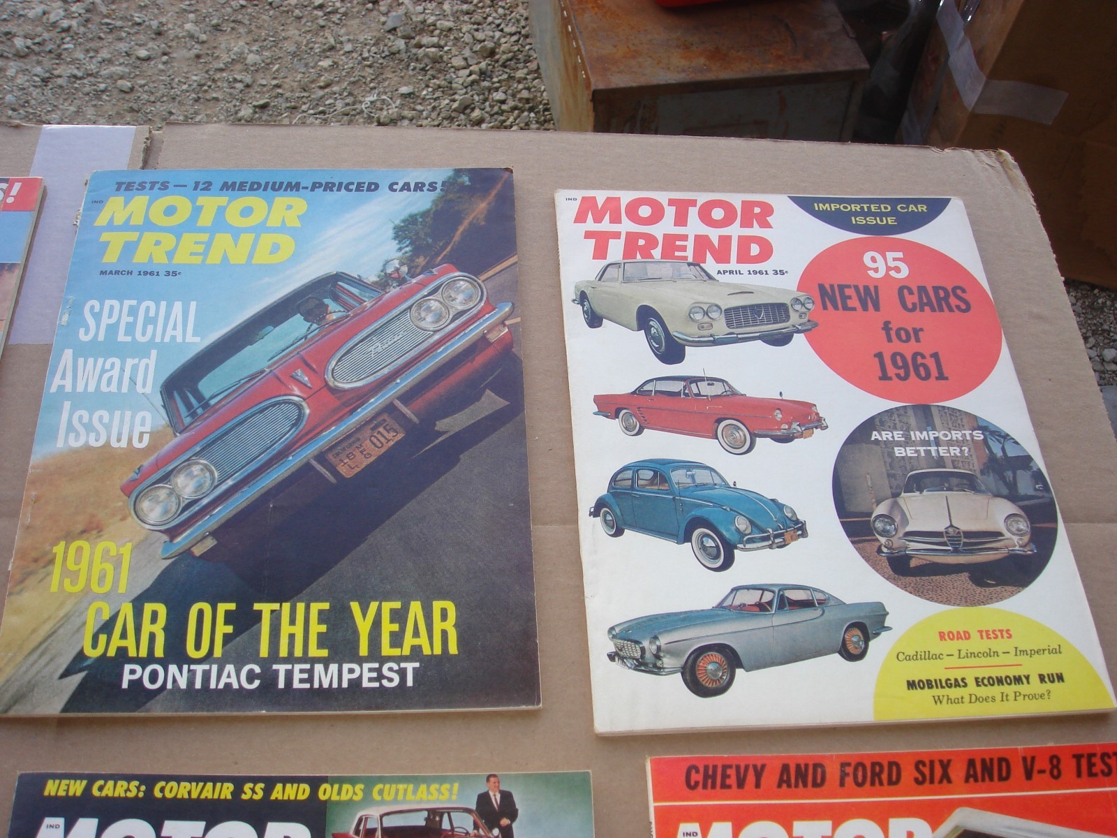 Lot of 12 VINTAGE 1961 MOTOR TREND CAR MAGAZINE Complete Year Chevy Ford Mopar
