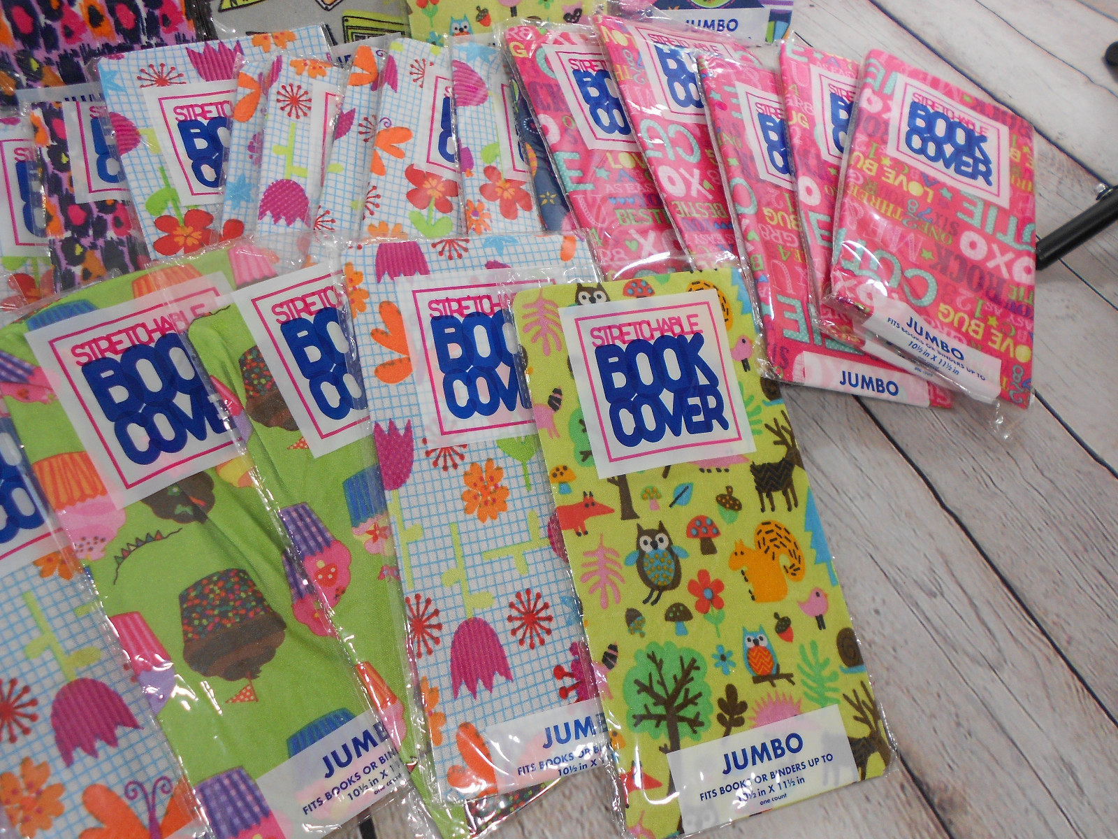 Stretchable Book Covers Lot of 36 Jumbo Size 10.5 x 11.5