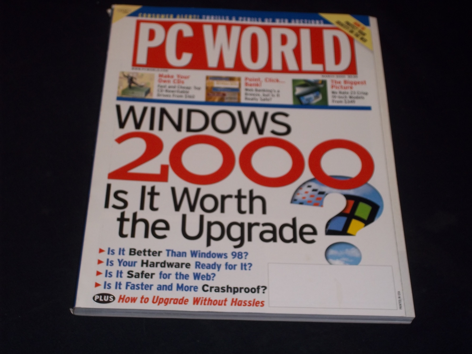 2000 MARCH PC WORLD MAGAZINE - WINDOWS 2000 FRONT COVER - H
