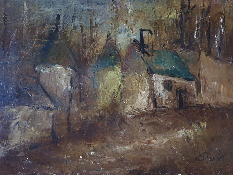 Hst SignÃ© Georges Prisset Anjou Paysage Corp De Ferme GoÃ»T Vlaminck