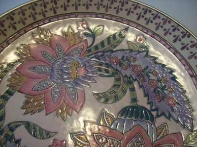 HFP Macau Bainbridge Toys Ceramic Porcelain Plate Purple Pink Dish Floral cLOSeT